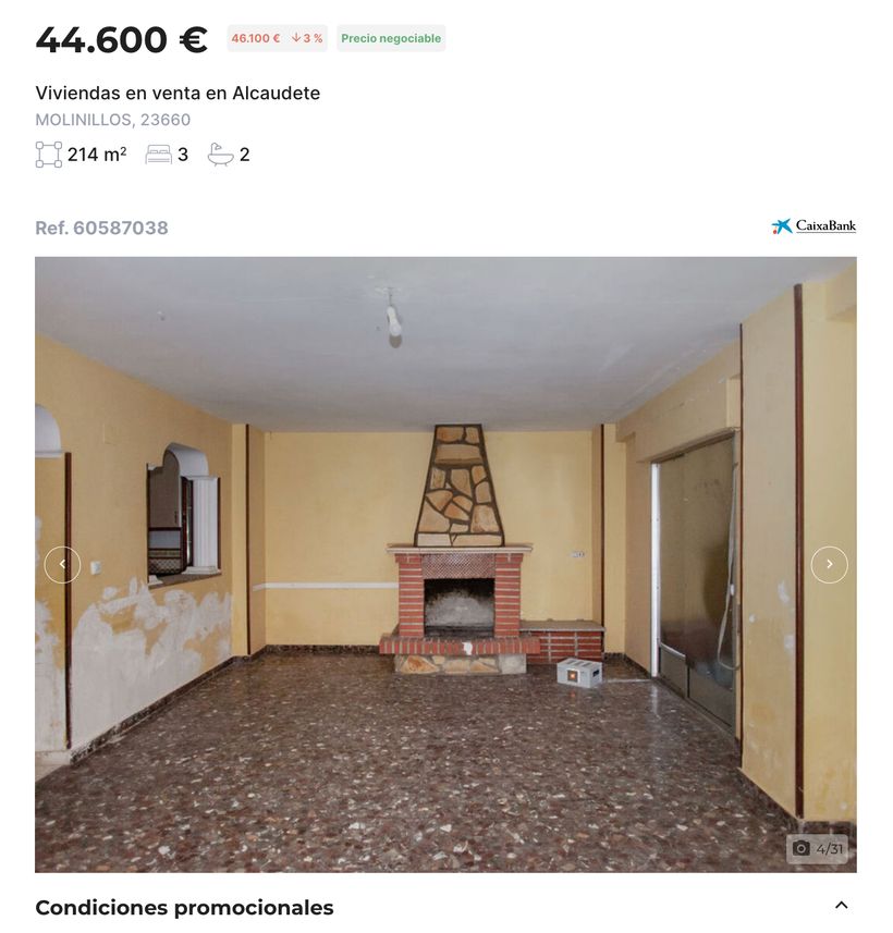 Anuncio de la casa en venta de CaixaBank