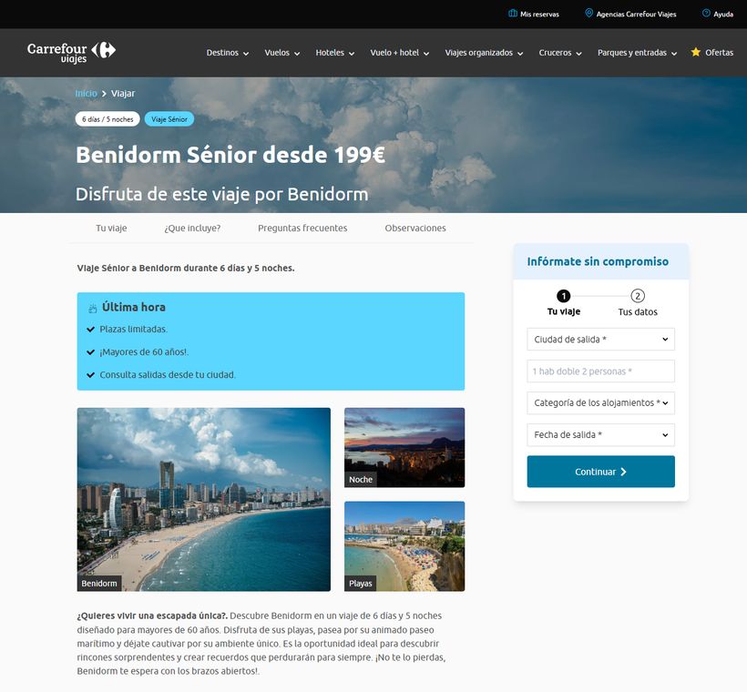 web viajes carrefour benidorm