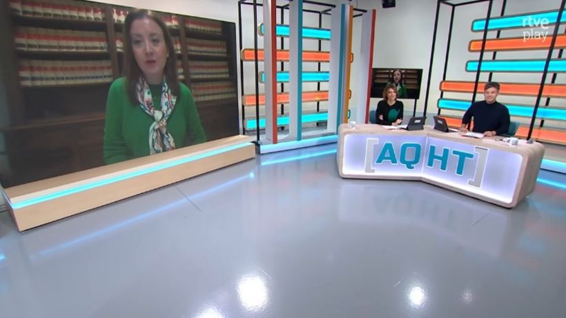 La presidenta durante su intervención en 'Aquí hay trabajo'