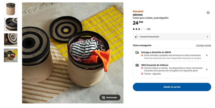 Imagen ilustrativa del cesto- IKEA.