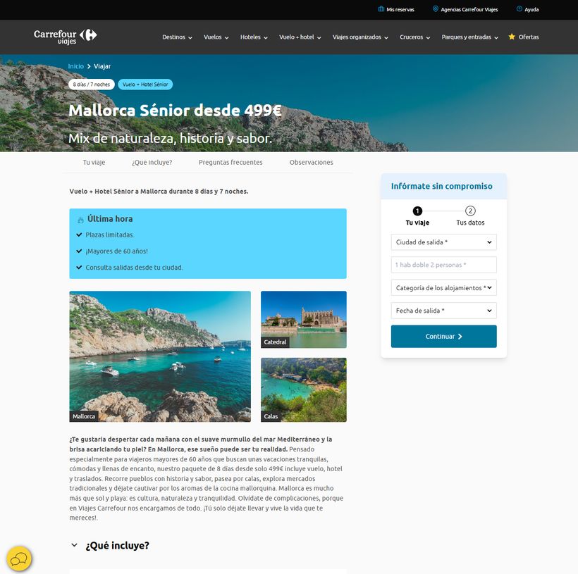 pagina web viajes carrefour mallorca