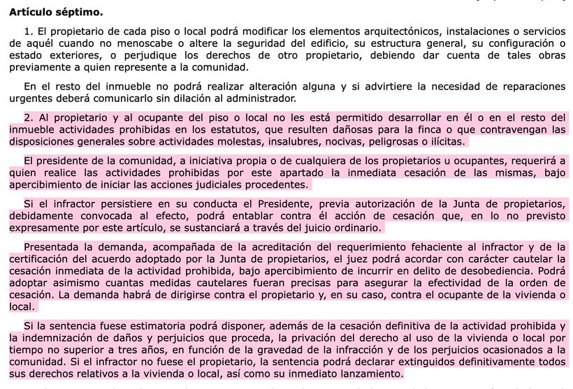 Artículo 7.2 LPH | BOE