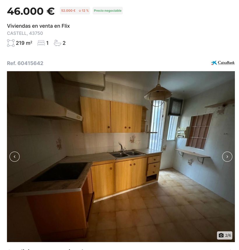 Anuncio de la casa en venta de CaixaBank