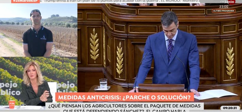 El agricultor, durante la entrevista- 'Espejo Público'.