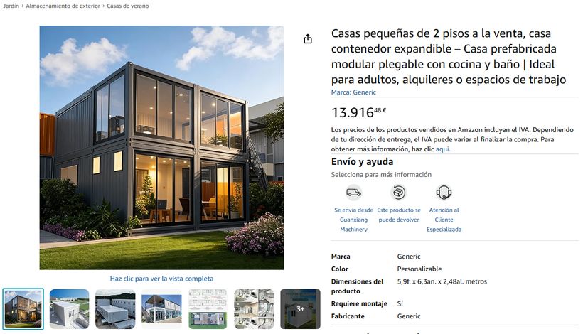 web amazon casa prefabricada