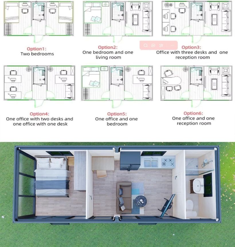 opciones distribucion casa prefabricada