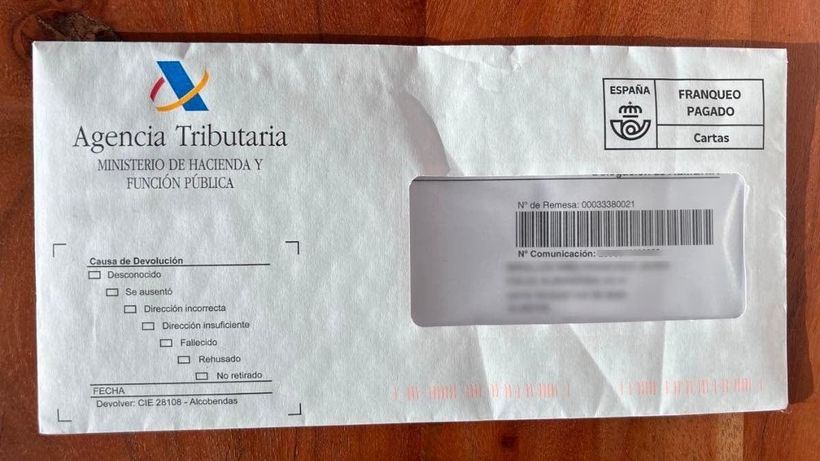 Carta de la Agencia Tributaria