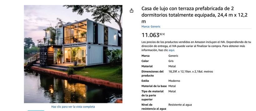  Publicación de la venta de la casa prefabricada | Amazon