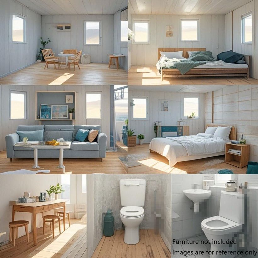 Interior de la casa prefabricada 