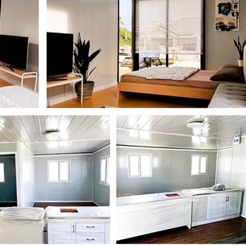 Interior de la casa prefabricada 