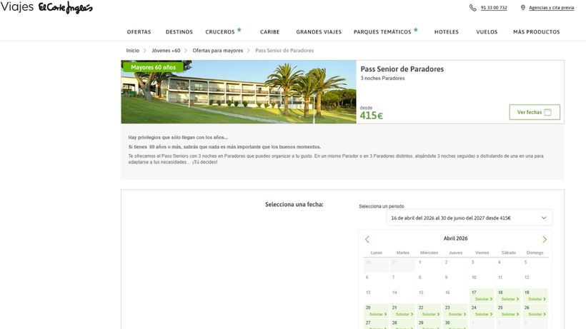 promocion pass senior corte ingles