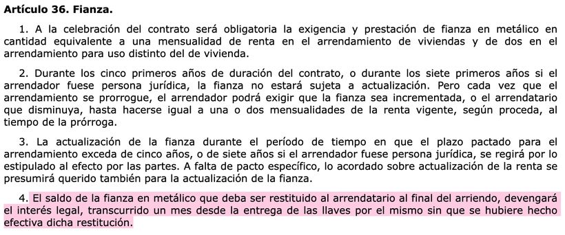 Artículo 36.4 LAU | BOE