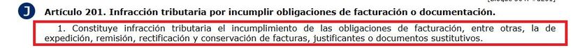 captura del articulo de la ley tributaria