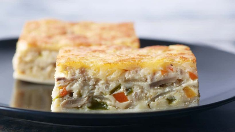 Pastel de verduras y pollo