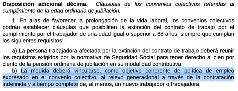 Captura de pantalla de la Disposición adicional décima del Estatuto de los Trabajadores- BOE.