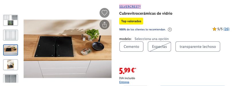Anuncio de la web de Lidl