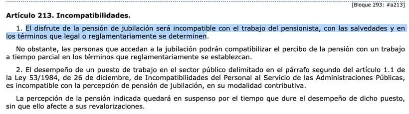 Artículo 213 de la Ley General de la Seguridad Social