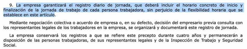Artículo 34.9 del Estatuto de los Trabajadores