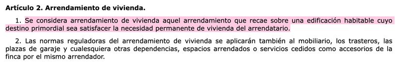 Artículo 2 LAU | BOE 
