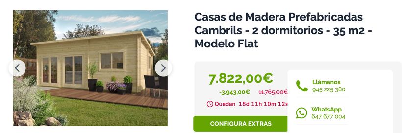 Anuncio de la casa prefabricada en venta 