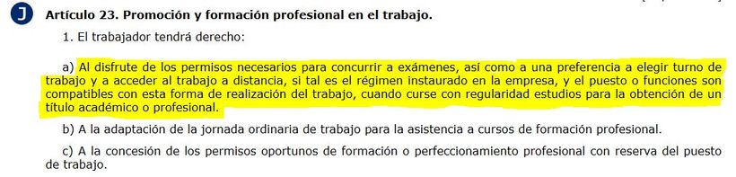 artículo 23.1 del Estatuto de los Trabajadores