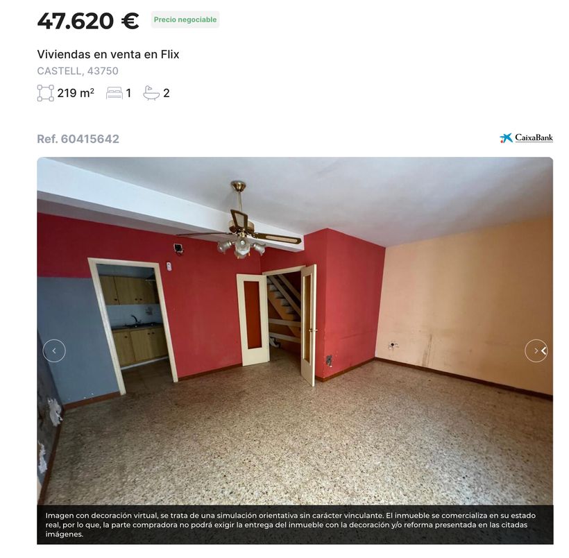 Anuncio de la vivienda en venta de CaixaBank