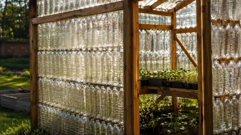 invernadero de botellas de plástico