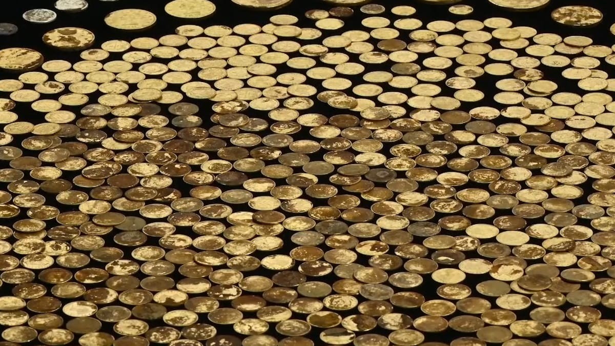 Monedas de oro encontradas por un agricultor