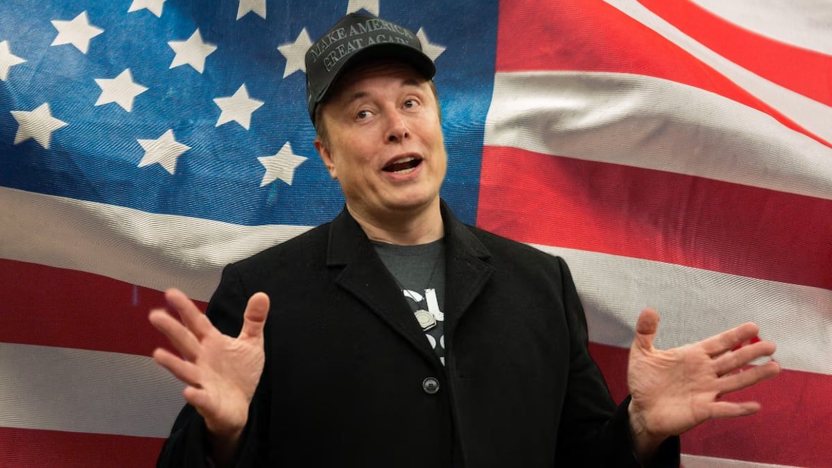 Elon Musk Elon Musk junto bandera Estados Unidos