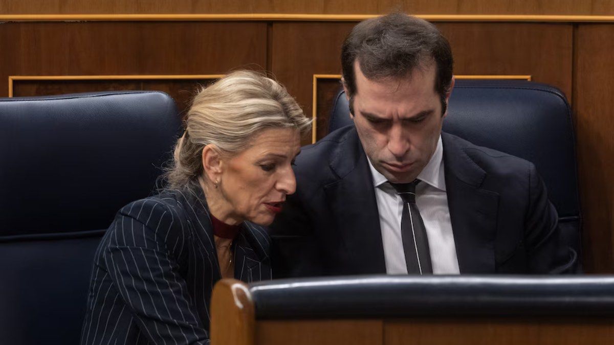 Yolanda Díaz junto a Carlos Cuerpo, ministros de Trabajo y Economía Yolanda Díaz junto a Carlos Cuerpo, ministros de Trabajo y Economía