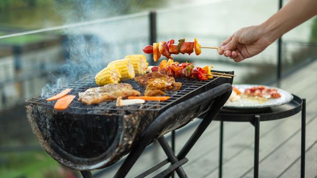 Barbacoa en una terraza