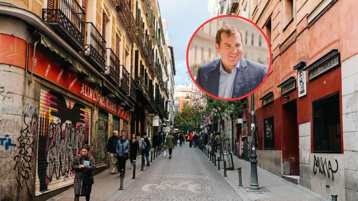Una calle de un barrio de Madrid y Pau Antó Una calle de Madrid y Pau Antó