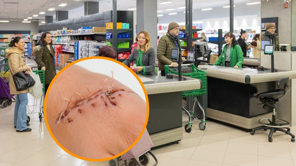 Cajas en un supermercado de Mercadona Cajas en un supermercado de Mercadona