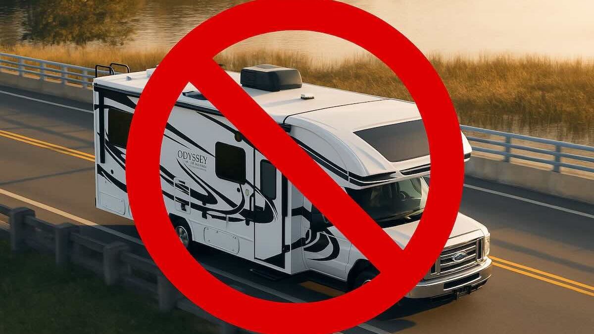 Caravanas con la señal de prohibido Caravanas con la señal de prohibido