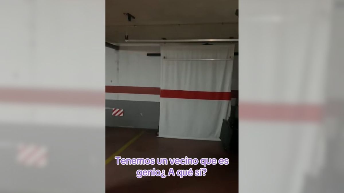 El garaje de un vecino Captura del vídeo de TikTok del garaje
