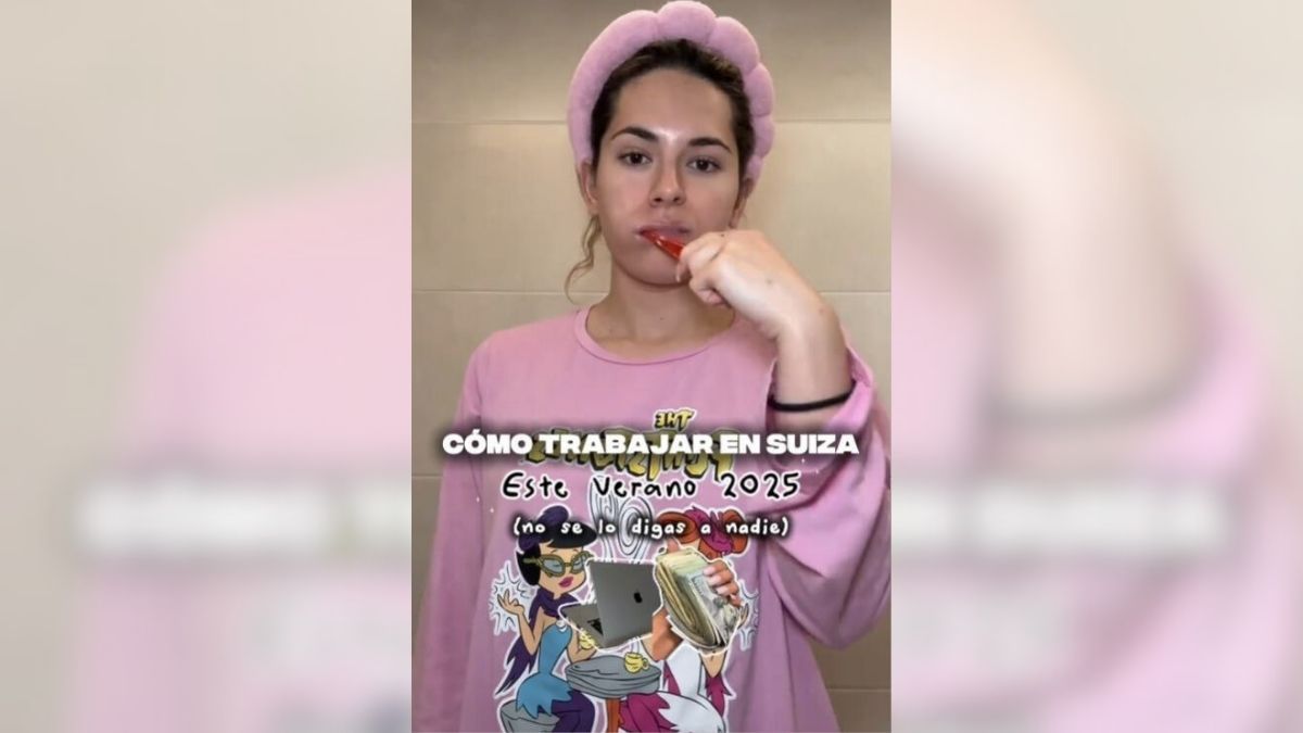 Minerva explica en un vídeo de TikTok cómo encontrar trabajo en Suiza Captura del vídeo de TikTok de Minerva