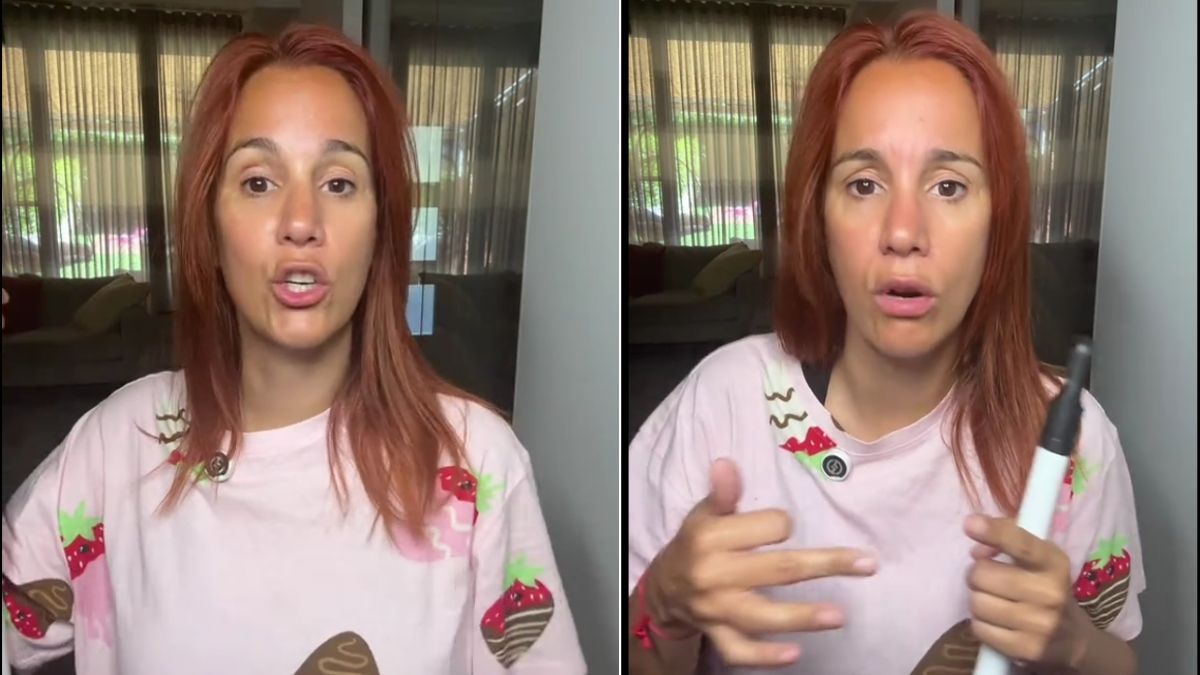 La tiktoker Helena, 'Mami de tres' durante su vídeo viral. Mami de tres en el vídeo