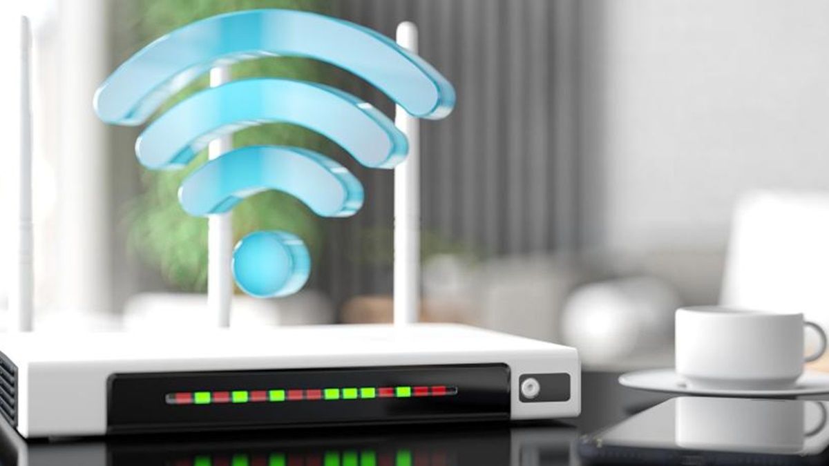 Ilustración de un router emitiendo señal Wifi