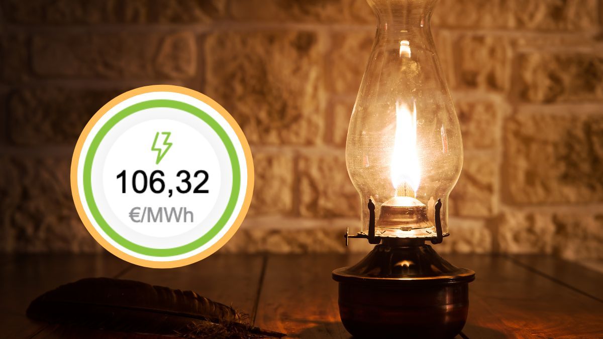 Precio de la luz del 18 de junio de 2025 Lámpara encendida junto al precio de la luz
