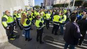Manifestantes por la huelga del metal