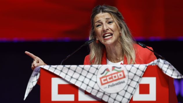 Yolanda Díaz durante el Congreso de CCOO