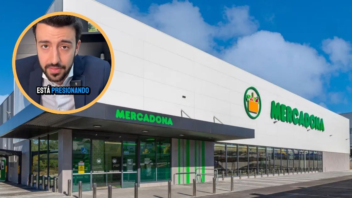Una tienda de Mercadona con despligue del abogado Miguel Benito Una tienda de Mercadona con despligue del abogado Miguel Benito