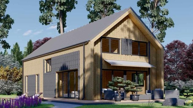 casa prefabricada con porche