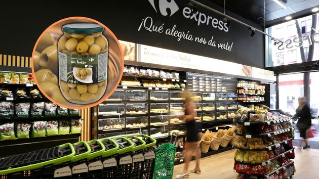 Un supermercado de Carrefour, con las aceitunas en cuestión