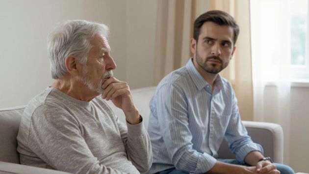 Padre e hijo distanciados 