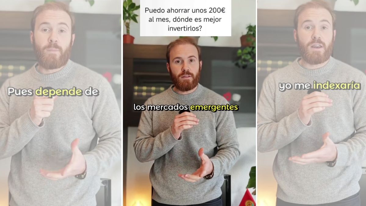 Antonio Rivas, experto en inversiones: “si se ahorran 200 euros al mes, la mejor opción para invertir es…” El experto en inversiones durante su vídeo en redes sociales