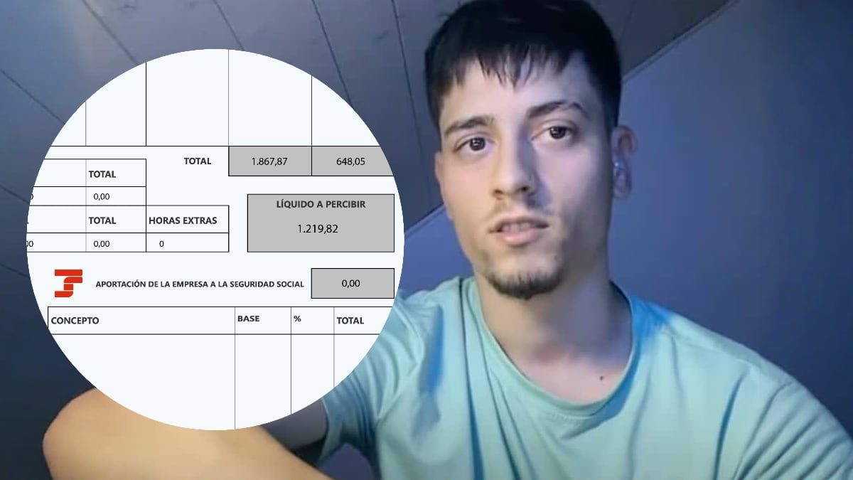 Adrián explica que el salario es alto, pero también hay que trabajar mucho para poder ahorrar dinero Adrián junto a una nómina