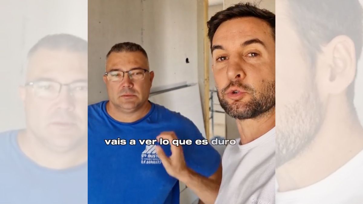 Kike Urdiales, albañil: “menuda generación de blanditos que viene, que ponemos anuncios, vienen a trabajar y nos dicen que la obra es muy dura” Kike y Segio, en la obra, durante el vídeo