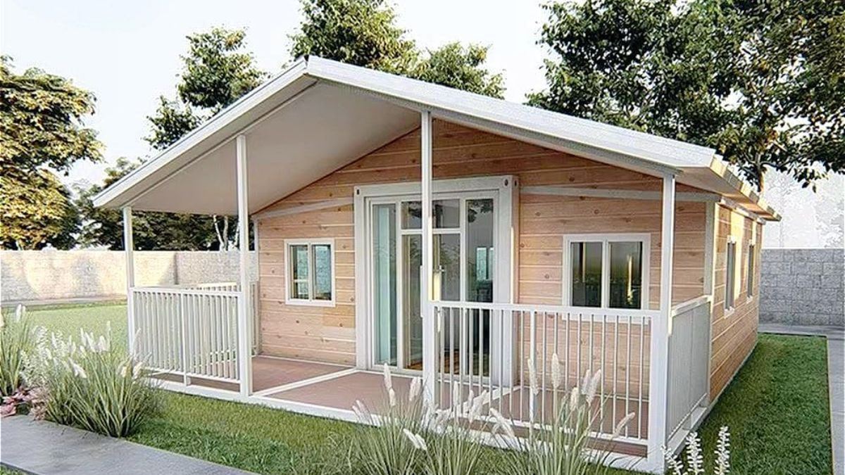 Fachada de la casa prefabricada