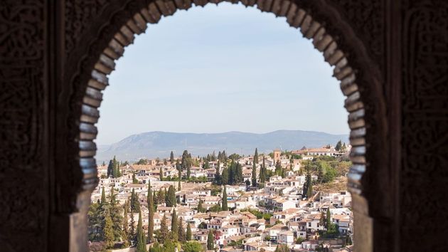Vista del Albaicín desde el Mexuar de la Alhambra